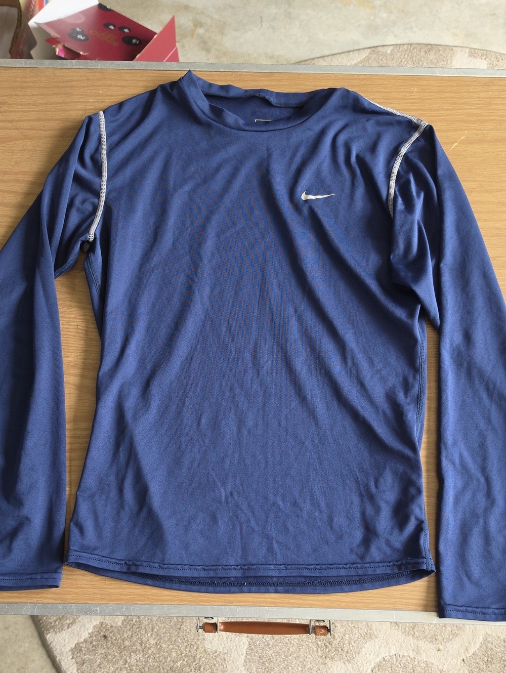 Nike Long Sleeve Performance Top - Navy with White Swoosh